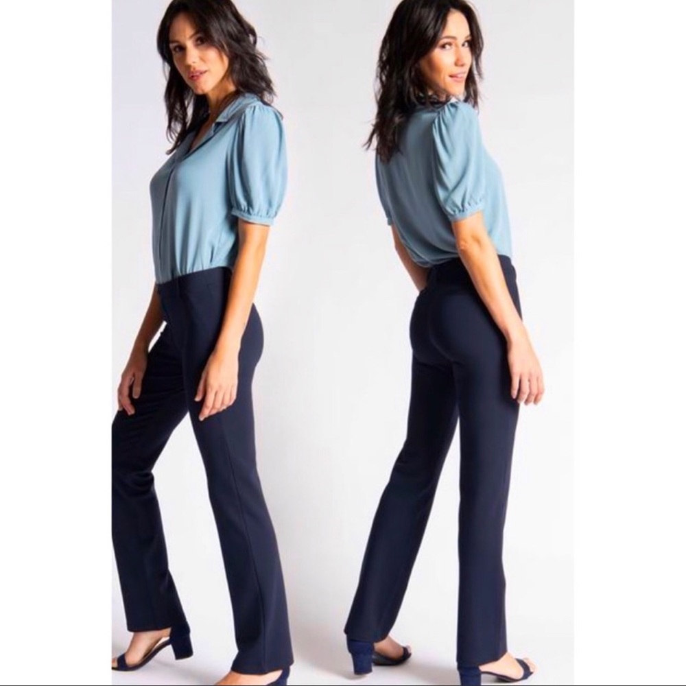 Betabrand Classic Straight Leg Yoga Dress Pants. S